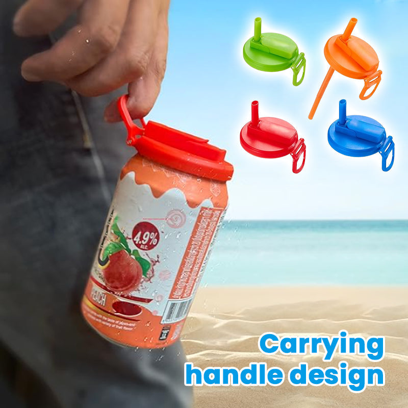 Drink can straw lid